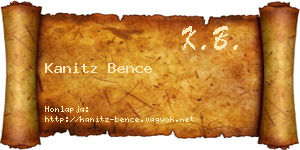 Kanitz Bence névjegykártya
