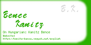 bence kanitz business card